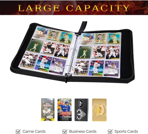 Miniatura 5 de Carpeta de Tarjetas de Fútbol Americano con Fundas, 900 Bolsillos Protectores de Tarjetas de Fútbol Americano Álbumes, Estuche Organizador