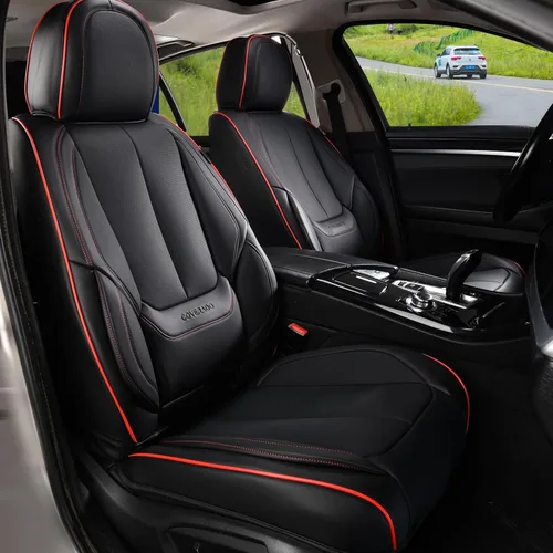 Miniatura 51 de Coverado Juego completo de fundas de asiento de automóvil, fundas de asiento para automóviles, fundas de asiento de coche beige para asientos