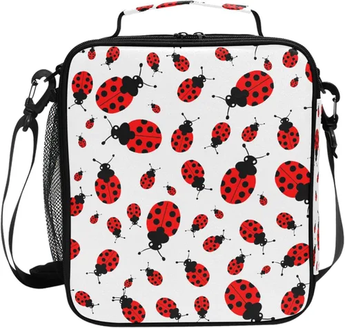 Miniatura 33 de MNSRUU Bolsas de almuerzo para niños y niñas, Doodle Kawaii Conejo, reutilizable, aislada, kit de bolsa térmica para comidas, bolsa organizadora