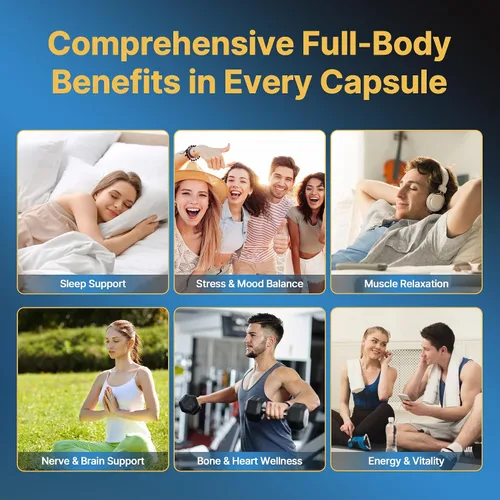 Miniatura 5 de Complejo de magnesio 12 en 1 700 mg – Complejo de magnesio 12 en 1 de alta absorción con glicinato, citrato, malato, taurato y más – Apoya la calma