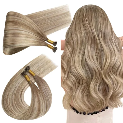 Miniatura 40 de Ugeat - Extensiones de cabello humano con microanillo, 14 pulgadas, extensiones de cabello Remy con microcuentas de 1 gm/hebra, 50 gms, extensiones