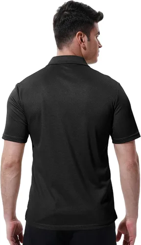 Miniatura 3 de YSENTO Camisas polo para hombre ajuste seco manga corta cuello y bolsillo para golf