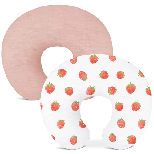 Miniatura 31 de Fundas de almohada de lactancia, funda de muselina para almohadas de lactancia, cómodas para bebés niñas y niños (rosa polvoriento)