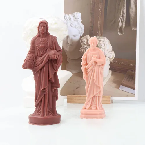 Miniatura 3 de Cestony Moldes de silicona de vela de Jesús 3D para hacer velas, estatuas de resina de yeso y decoración del hogar