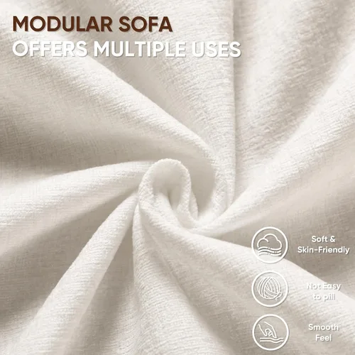 Miniatura 7 de VICTONE Sofás seccional de 108” Cloud, sofá modular sin huesos en forma de L con asiento profundo, sofás tapizados de comodidad moderna para sala