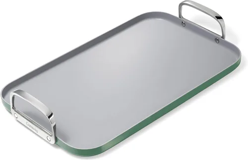 Miniatura 8 de Caraway Plancha de doble quemador, sartén de 19 x 12 pulgadas, revestimiento de cerámica antiadherente, no tóxico, sin PTFE ni PFOA, apto para horno