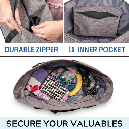 Miniatura 7 de Creative Green Life Bolso de mano XL para mujeres u hombres con cremallera superior, bolsa de mano de alta calidad para el trabajo, gimnasio