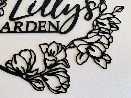 Miniatura 5 de Letrero de metal personalizado con nombre personalizado, decoración de jardín y patio, placa "Grandma's/Nana's Garden", letrero de metal colgante