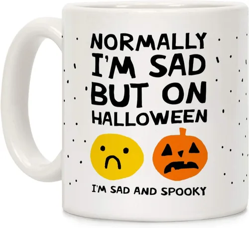 Miniatura 18 de LookHUMAN Taza de Café de Halloween – Halloween Is Meowgical Tazas, Taza de Café Espeluznante Idea de Regalos de Taza, 15 Onzas 10-Blanco