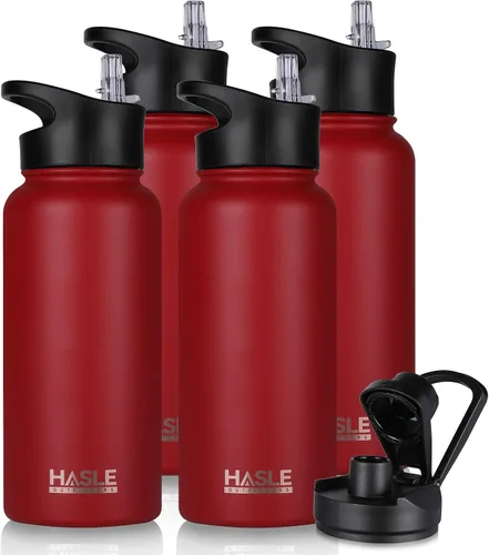 Miniatura 73 de HASLE OUTFITTERS Botella de agua aislada de 22 onzas, botella de agua de acero inoxidable de doble pared, boca ancha con tapa de popote y tapa