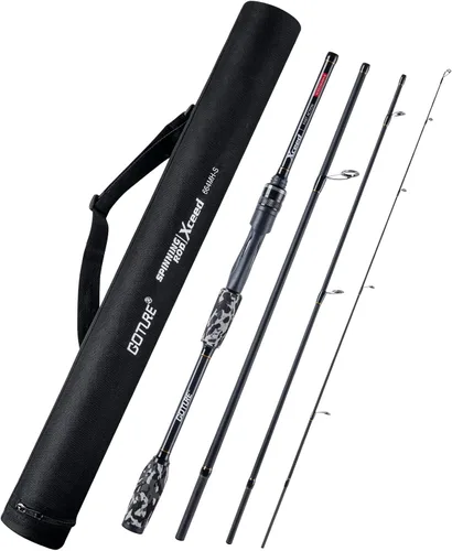Miniatura 8 de Goture Cañas de Pescar de Viaje, Caña de Pescar de 4 Piezas con Estuche/Bolsa, Caña de Casting/Spinning, Caña Baitcasting Ultraligera de 7 Pies