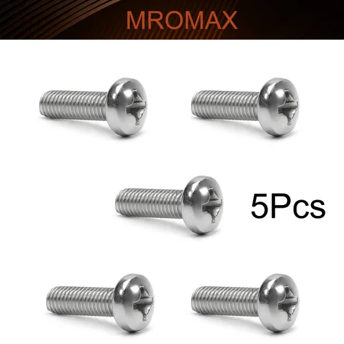 Miniatura 4 de MroMax 5 tornillos de máquina Phillips de cabeza plana M8 x 0.984 in, acero inoxidable 304 18-8, rosca completa, tornillos de cabeza cruzada gris