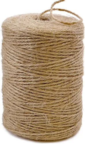 PerkHomy Cordel de yute natural de 600 pies de largo para manualidades, envoltura de regalos, empaque, jardinería, ganchillo, tejido, macramé,