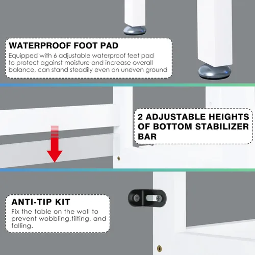 Miniatura 7 de SMIBUY Almacenamiento sobre el inodoro con cajones, estante organizador grande de baño para ahorrar espacio, soporte independiente detrás del Blanco