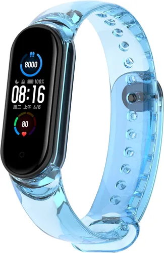 Senter Correa de repuesto de silicona suave para Xiaomi Mi Band 5 / Mi Band 6 Smart Watch Azul