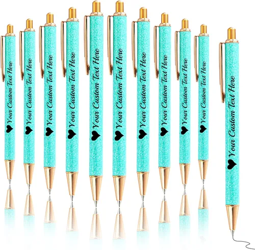 Miniatura 47 de Bolígrafos con purpurina personalizados con nombre, bolígrafos bonitos y bonitos personalizados, bolígrafos retráctiles de tinta negra, suministros