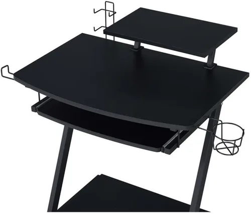 Miniatura 6 de Acme Ordrees - Mesa de juego de madera con marco de metal y ruedas en color negro