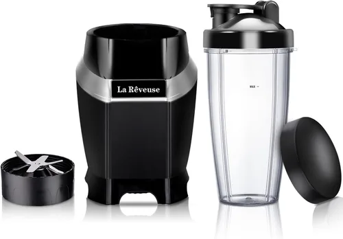 Miniatura 6 de La Reveuse Licuadora de batidos de 1000 W (negro) + licuadora personal La Reveuse 300W (SIlve)