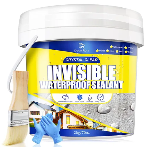 Miniatura 7 de Revestimiento impermeable transparente, sellador impermeable transparente de 35 onzas, sellador de grietas de hormigón para techos, paredes, madera