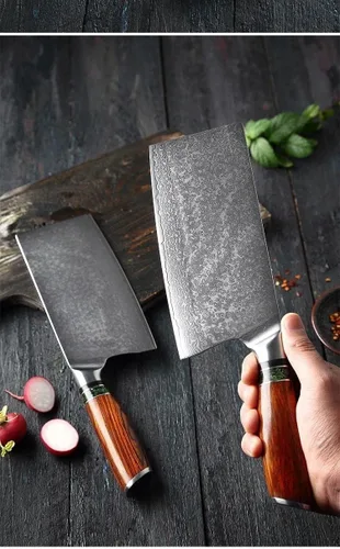 Cuchillo de carne, 8 pulgadas de acero de Damasco Cuchillos de cocina Sharp Utility Cocinar Cortar Vegetales Cuchillos de Chef