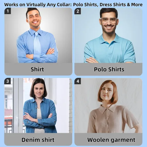 Miniatura 6 de Soporte de cuello para camisas de vestir y polos, soporte de cuello de PVC sin curvatura, refuerzos invisibles antiarrugas para hombres y mujeres
