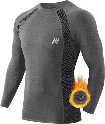 MEETWEE Paquete de 4/5 camisas de compresión térmica para hombre, manga larga, forro polar, capa base, equipo de entrenamiento de invierno
