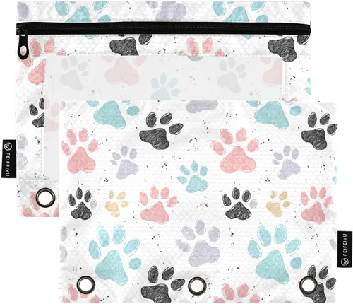 Miniatura 31 de SHJI Bolsas para carpetas, bolsa de lápices de mármol rosa y azul para carpeta de 3 anillas, paquete de 2 bolsas transparentes con cremallera