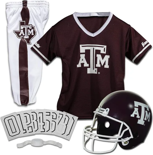 Franklin Sports NCAA - Conjunto de uniforme de fútbol americano para niños, camiseta de fútbol universitario, casco + pantalones para niños y niñas,