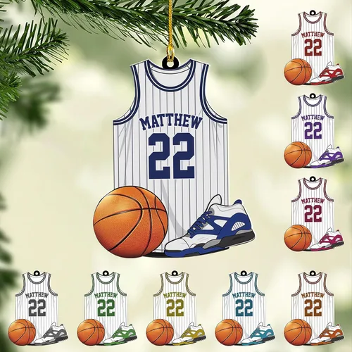Miniatura 27 de Adorno Personalizado de Baloncesto 2025 - Adorno de Jugador de Baloncesto - Adornos de Árbol de Navidad de Baloncesto - Regalos de Jugador de Bkb 5