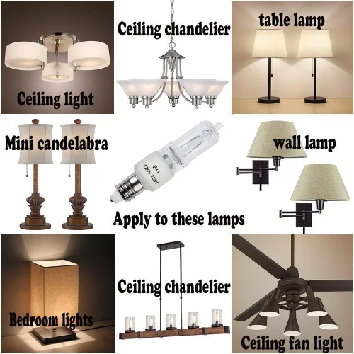 Miniatura 7 de VINACO Bombilla E11, bombillas halógenas JDE11 de 120 V 75 W, base de mini candelabro T4, alto rendimiento 1150 lm, blanco cálido 2700 K, regulable