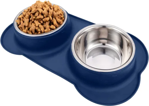 Miniatura 13 de AsFrost Cuencos para comida de perro de acero inoxidable Cuencos para mascotas y cuencos para agua de perro sin derrames ni deslizamiento, cuencos