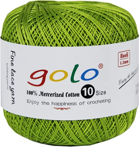 Miniatura 31 de Golo - 3 bolas de hilo de ganchillo tamaño 10, hilo de crochet para tejer a mano 102