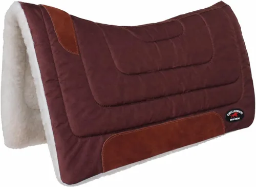 Miniatura 6 de CHALLENGER Horse & Pony Saddle PAD Western Riding Trail Cordura Top Fur Bottom Full 39143 Azul Real