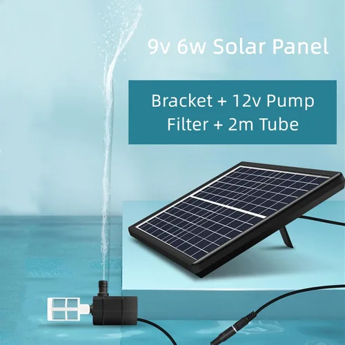 Miniatura 5 de Fuente de agua para exteriores alimentada por energía solar, fuente de bambú zen con bomba, panel solar de 6 W, filtro de agua y tubo de agua de 6.6