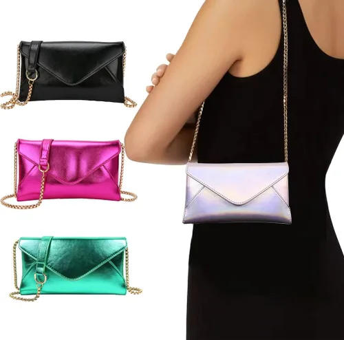 Miniatura 8 de Bolso de mano de noche para mujer, bolso cruzado tipo sobre, bolso cruzado para boda, graduación, fiesta, noche, brillante, pequeño bolso de hombro