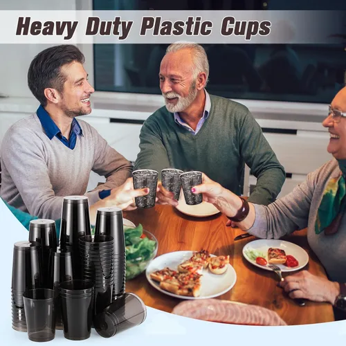 Miniatura 6 de Minatee 100 vasos de plástico desechables de lujo, vasos de cóctel de vino resistentes para graduaciones, bodas y fiestas de cumpleaños, vasos