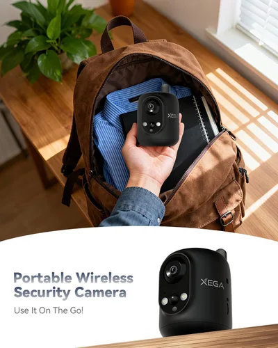 Miniatura 6 de Xega Cámara de seguridad celular 4G LTE inalámbrica para interiores, cámara 2K sin WiFi para bebé/mascota/ancianos con aplicación de teléfono, 355 °