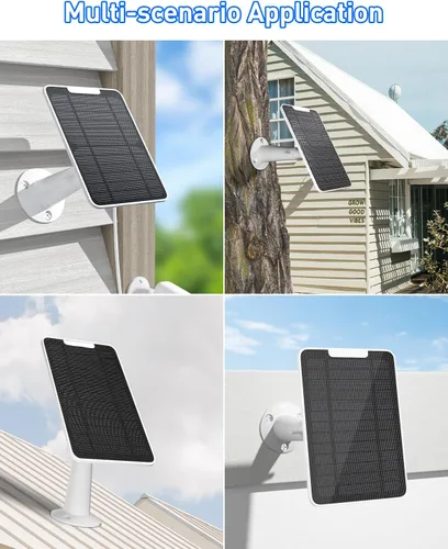 Miniatura 9 de Panel solar premium para cámara Google Nest, panel solar de 5W para cámara Google Nest interior y exterior (versión con batería), especialmente