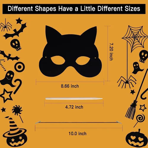 Miniatura 8 de Max Fun 36 máscaras de Halloween para arañar, kit de manualidades para niños, cumpleaños, cosplay, decoración de aula, papel mágico para rascar