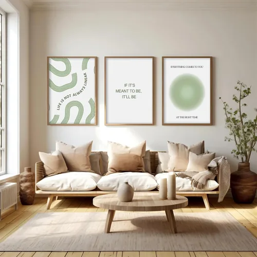 Miniatura 4 de Arte de pared verde salvia para pared, terapia de oficina, lienzo para decoración de pared, póster motivacional, citas inspiradoras, impresiones