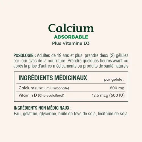 Miniatura 4 de Nature's Bounty Calcio absorbible 1200mg más vitamina D3 1000IU 200