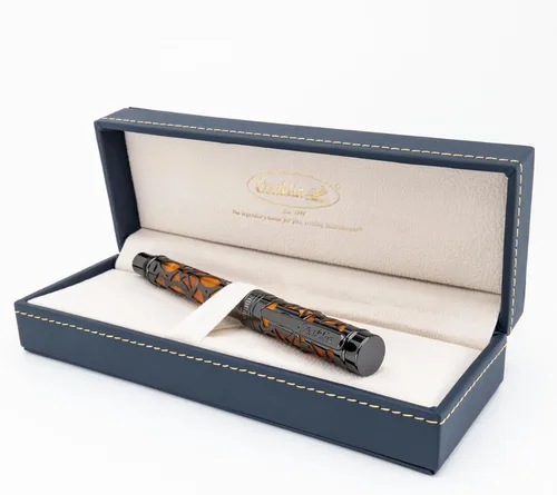 Miniatura 3 de Conklin Conklin Pen Company - Bolígrafo de punta redonda Endura Deco Crest en naranja con detalles de oro rosa, instrumento de escritura recargable
