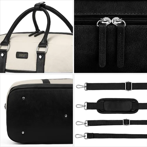 Miniatura 200 de IBFUN Bolsas de fin de semana para mujer, bolsa grande de lona para viaje, bolsa de viaje con compartimento para zapatos, 21 pulgadas, juego de 3