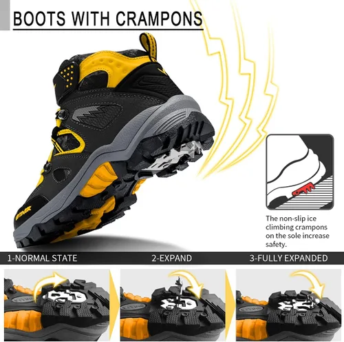 Miniatura 2 de Littleplum Boys Snow Boots Winter Waterproof Antiskid Boots Hiking Outdoor Shoes Booties for Unisex Kids (Little KidBig Kid)