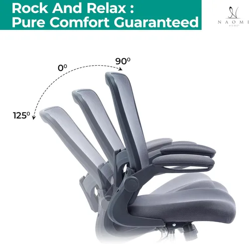 Miniatura 7 de Naomi Home Serena Silla ergonómica de malla de redacción, ajustable, malla transpirable, soporte lumbar, ergonómica y ajustable en altura ajustable