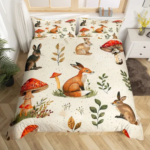 Miniatura 50 de Funda de edredón de hongos salvajes, acuarela, decoración de plantas naturales para exteriores, juegos de ropa de cama para niños, adolescentes
