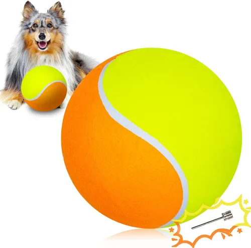 Miniatura 12 de Banfeng Pelota de tenis grande para perros, pelota de tenis gigante para perros, juguete grande para deportes al aire libre, regalo para perros