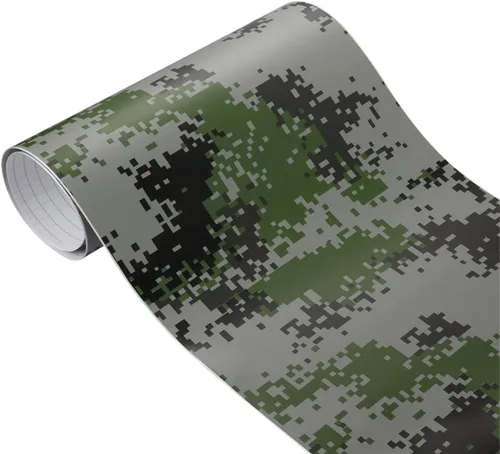 Miniatura 13 de Queenbox Rollo de vinilo autoadhesivo para automóvil, diseño de camuflaje militar, 11.8 x 39.4 in, hecho a mano, amarillo militar