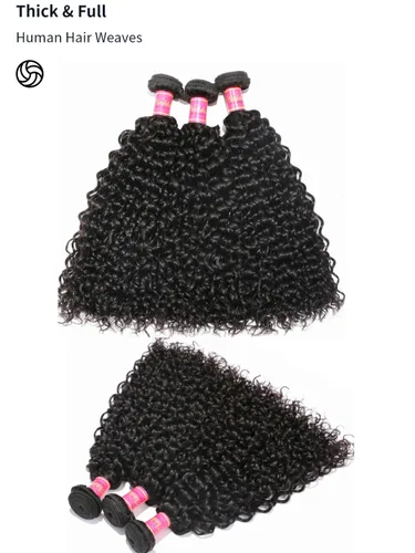 Miniatura 4 de Nadula Cabello humano rizado malasio, 3 paquetes de 12 10 8 pulgadas, 100% sin procesar virgen Jerry extensiones de trama de cabello humano rizado