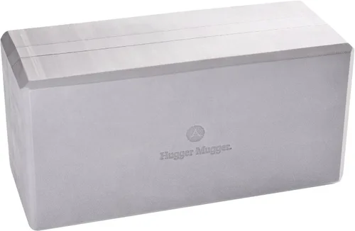 Hugger Mugger Bloque de yoga de espuma grande de 5 pulgadas - Tamaño extra grande, espuma densa, soporte confiable, bordes biselados para mayor Gris